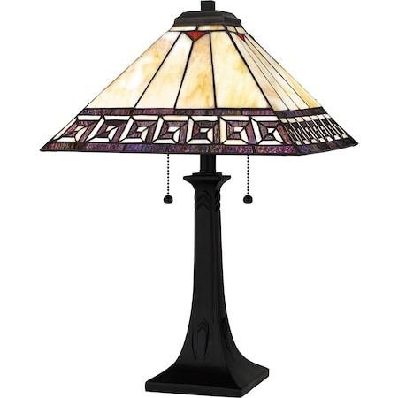 Quoizel Tiffany Table Lamp Tiffany 2 Lights Matte Black. TF16138MBK